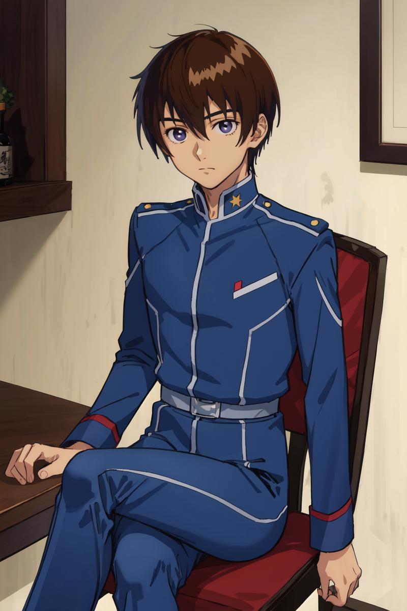 02390-367237630-masterpiece, best quality, highres, solo male kira yamato, military uniform  sitting on chair, crossed legs.png